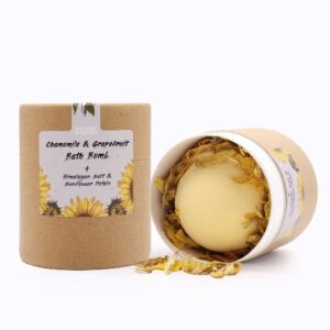 Himalájska soľná bomba do kúpeľa – Harmanček & Grapefruit so slnečnicou