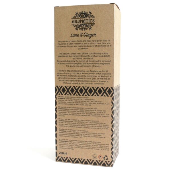 Difuzér s esenciálnym olejom - Limetka & Zázvor 200 ml – Obrázok 4