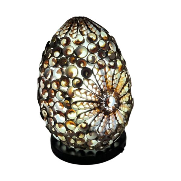 Boho lampa s mušľami – oválna 15 cm – Obrázok 3
