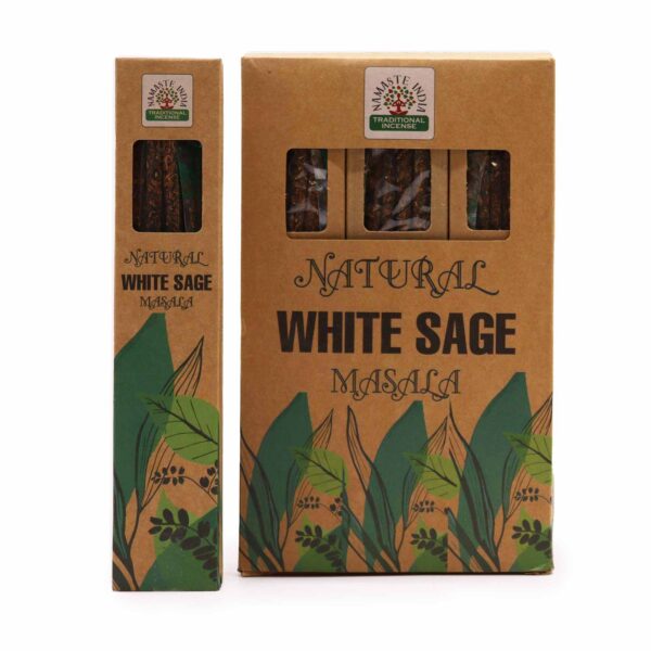 Vonné tyčinky Natural Masala – Biela šalvia – Obrázok 2