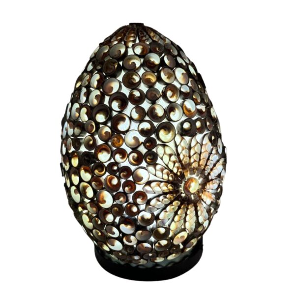 Boho lampa s mušľami – oválna 20 cm – Obrázok 2