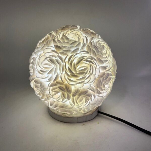 Boho lampa s mušľami - guľatá 15 cm – Obrázok 4