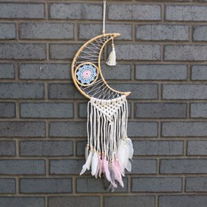Lapač snov makramé Mesiac – 35 cm