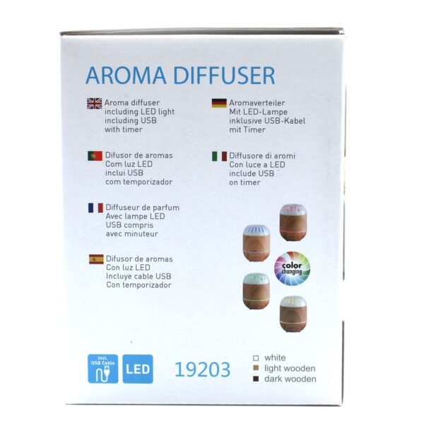 Aromatický difuzér so zmenou farieb a časovačom, USB – Obrázok 3