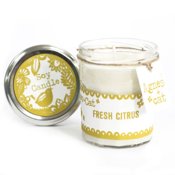 Darčeková sada – Citrus (sviečka) a Klementínky & Marocká rolka (šumivé kocky do kúpeľa) – Obrázok 4