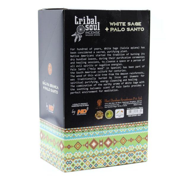 Vonné tyčinky v dekoratívnej krabičke – Biela šalvia & Palo Santo – Obrázok 3