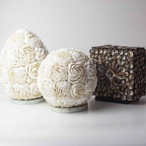 Boho lampa s mušľami – oválna 15 cm – Obrázok 5