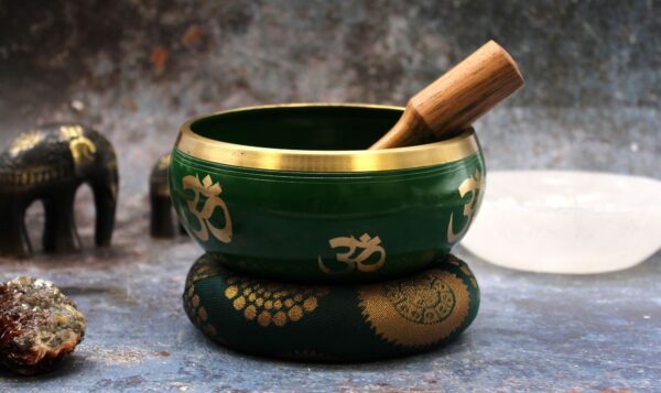 Tibetská miska Strom života – zelená, 14 cm – Obrázok 4