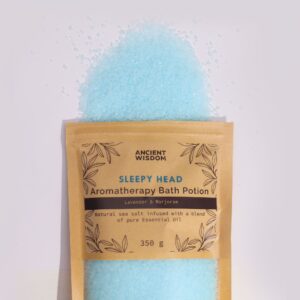 Aromatická kúpeľová morská soľ Ospalosť – Levanduľa & Majorán, 350 g