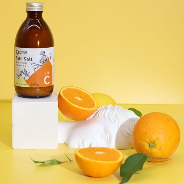 Kúpeľová soľ s vitamínom C a šípkovým olejom, 360 g – Obrázok 4