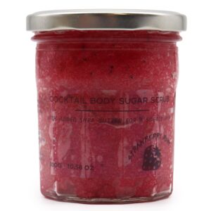 Voňavý cukrový telový peeling – Jahody s rumom 300 g