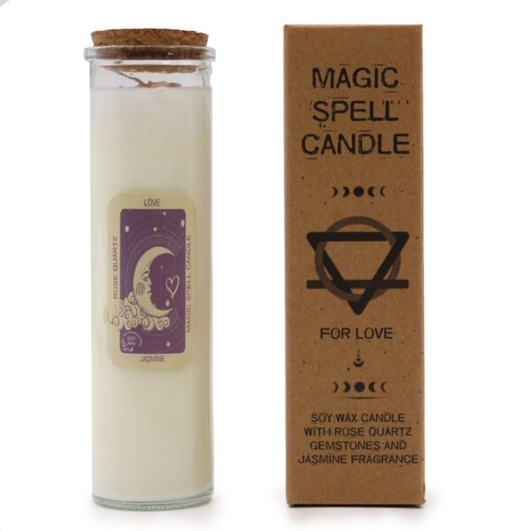 Magická sviečka „Láska“ s ruženínom a jazmínom – Obrázok 3