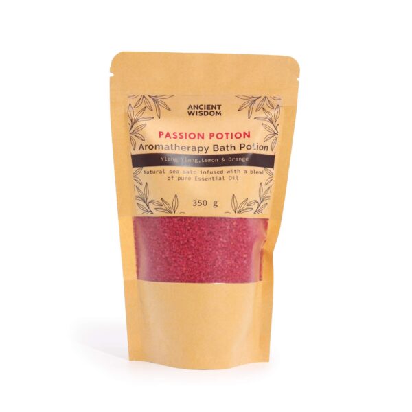 Aromatická kúpeľová morská soľ Vášeň – Ylang ylang & Citrón & Orange, 350 g – Obrázok 3