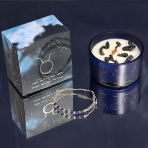 Krištáľová sviečka a náramok Lapis Lazuli & Achát - Býk