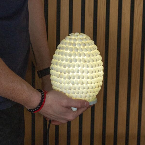 Boho lampa s mušľami – oválna 15 cm – Obrázok 4