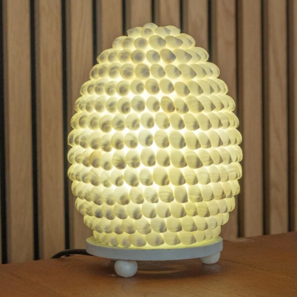 Boho lampa s mušľami – oválna 15 cm – Obrázok 5