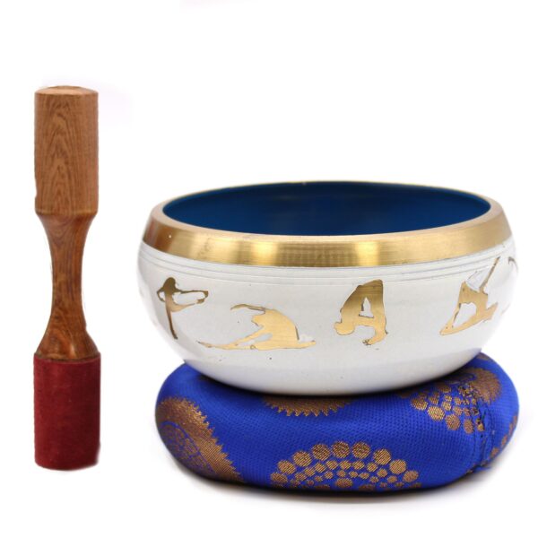 Tibetská miska Joga - bielo-modrá, 14 cm – Obrázok 4