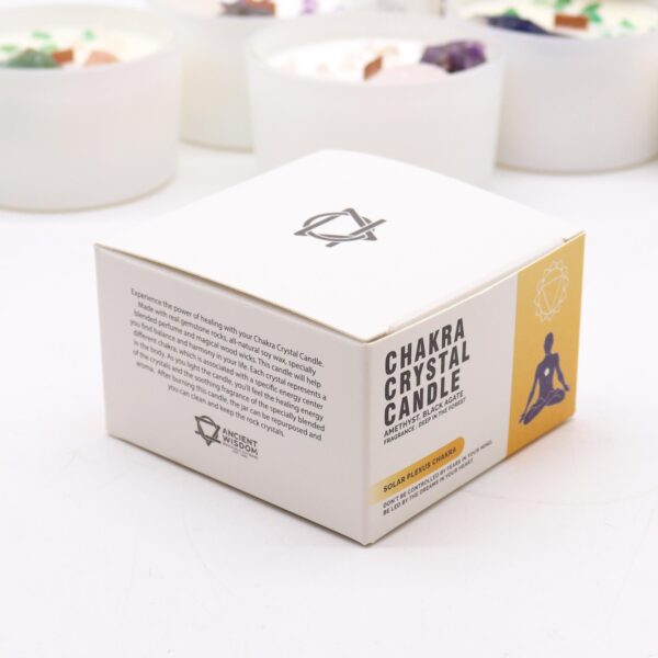Krištáľová sviečka Solar Plexus - Ametyst & Čierny achát – Obrázok 3
