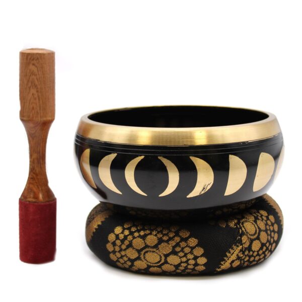 Tibetská miska Fázy mesiaca – čierna, 14 cm – Obrázok 5