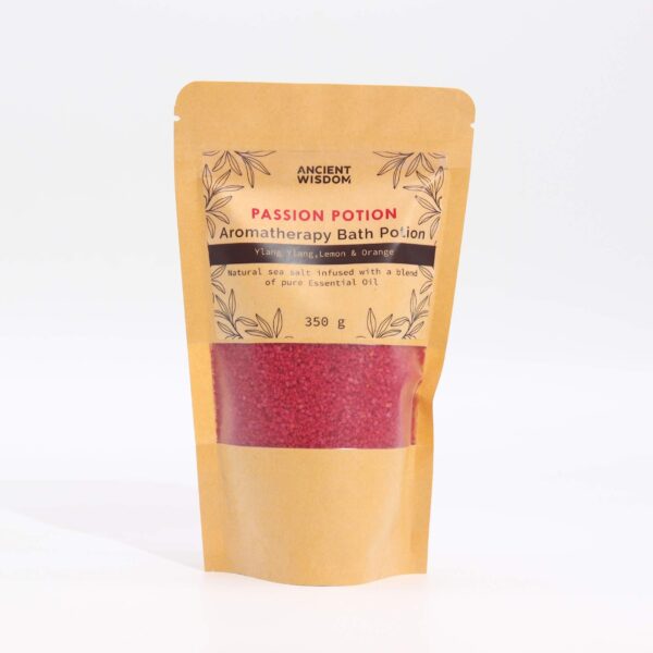 Aromatická kúpeľová morská soľ Vášeň – Ylang ylang & Citrón & Orange, 350 g – Obrázok 2