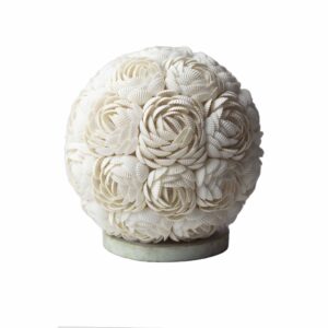 Boho lampa s mušľami - guľatá 15 cm